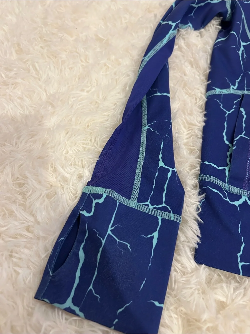 Girls Blue Crackle jacket with hood